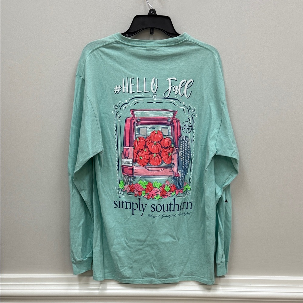Simply Southern Hello Fall Long Sleeve Shirt Sz Large!